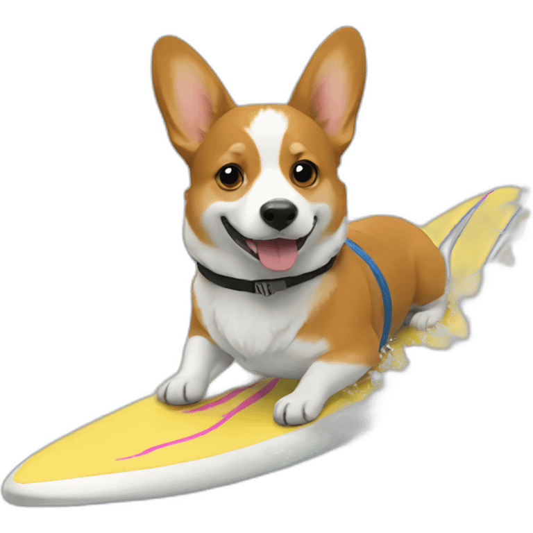 surfing corgi emoji