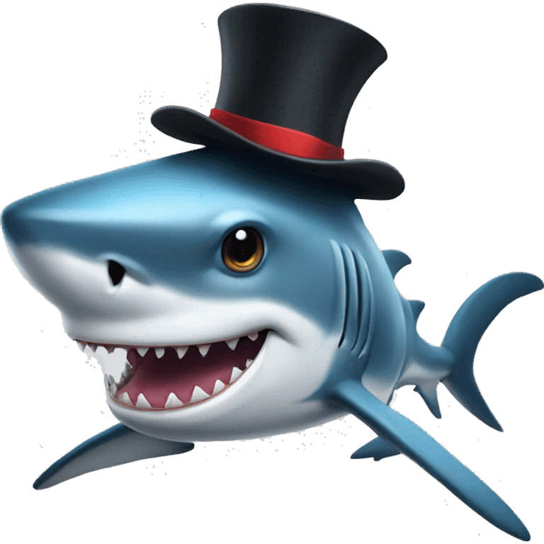 shark with tophat emoji