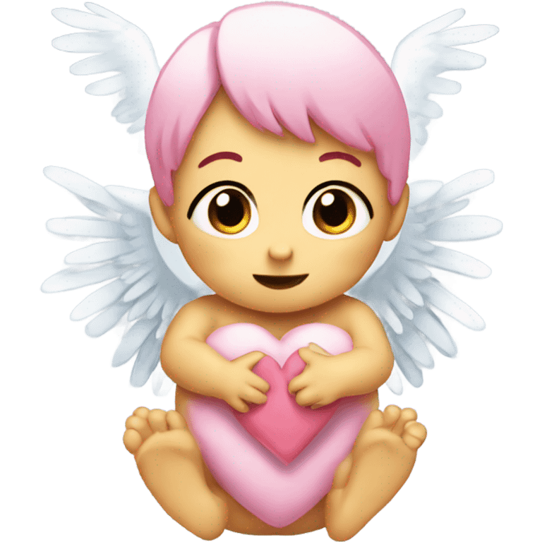 Baby ping heart with wings emoji