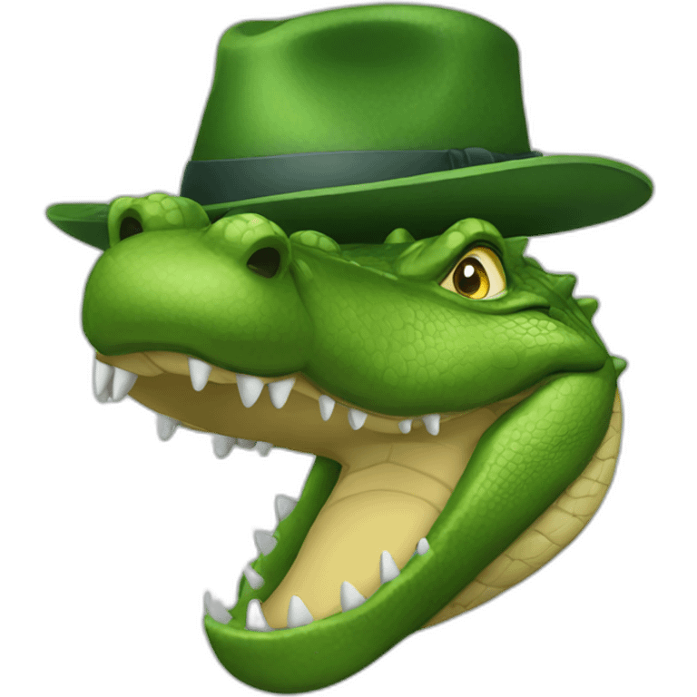 Alligator with a hat emoji