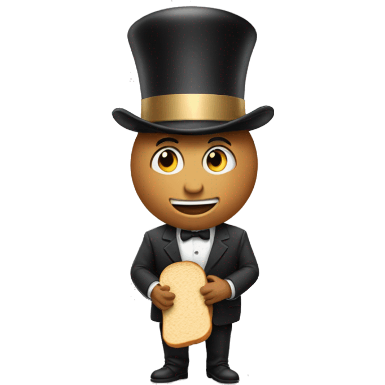 Peanut wearing a top hat eating a peanut butter sandwich  emoji