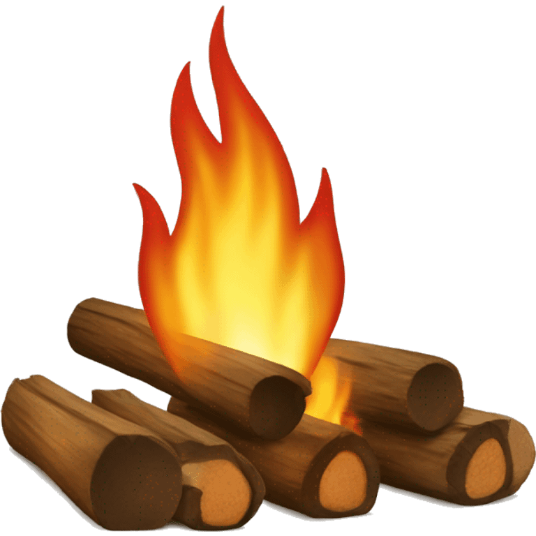 Camp fire with logs for seats emoji