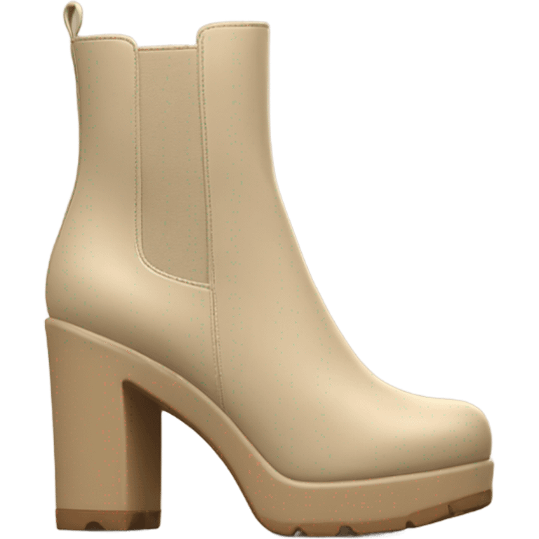 Beige platform heeled boots emoji