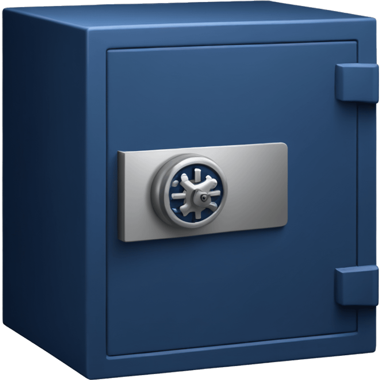 3d open isometric small safe in dark blue emoji