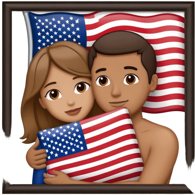 Picture of the U.S. flag and spouses united emoji