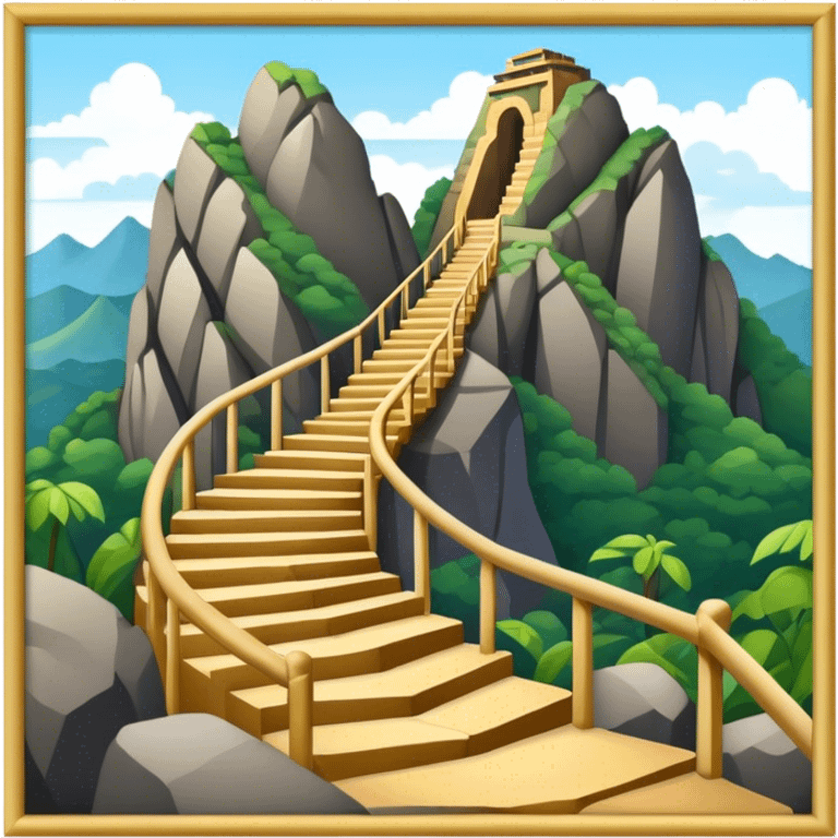 Guatapé Rock Landmark Emoji – Depicting the monolithic rock with its zigzagging staircase. emoji