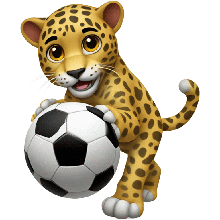 Jaguar with a soccer ball emoji