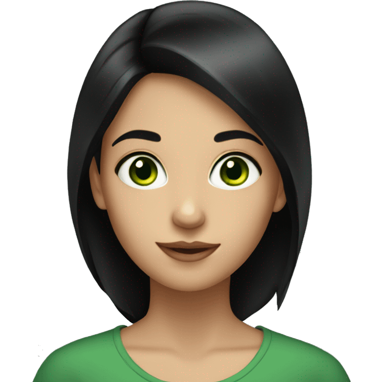 Girl with black hair and green eyes emoji