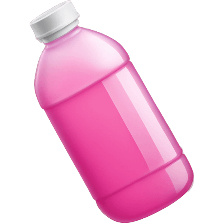 plastic bottle with crystaline pink liquid emoji