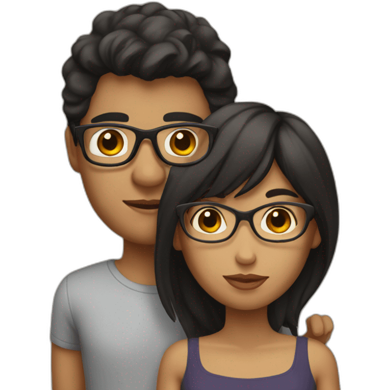 Mixed-race-couple-with-dark-hair-woman-with-glasses emoji