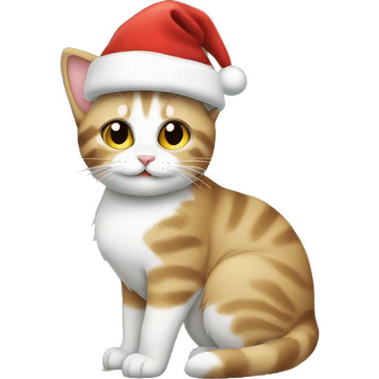 Cat with christmas emoji