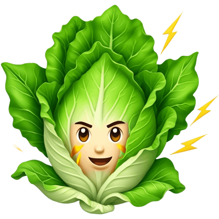 Lettuce with lightning bolt emoji