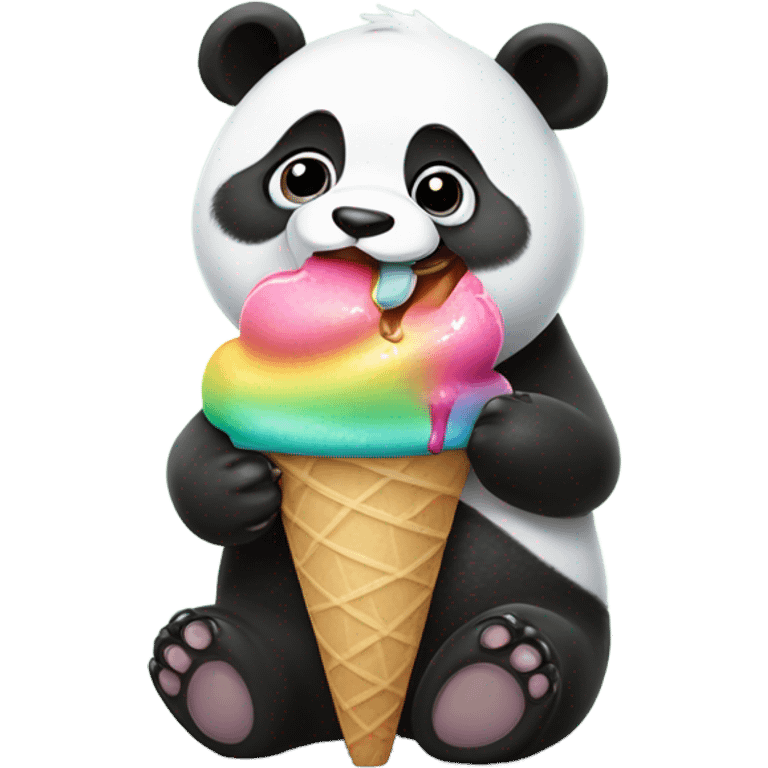 Panda eating ice cream emoji