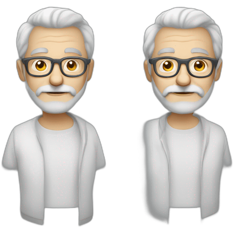 grandpa white glasses 50 years old gray beard emoji