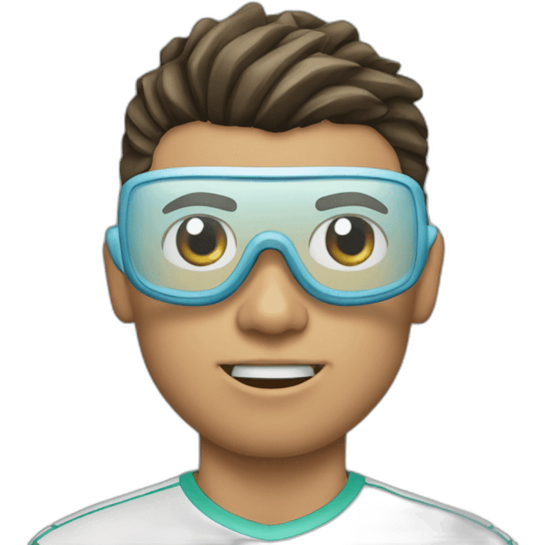 Ronaldo with real madrid shirt with a mask emoji