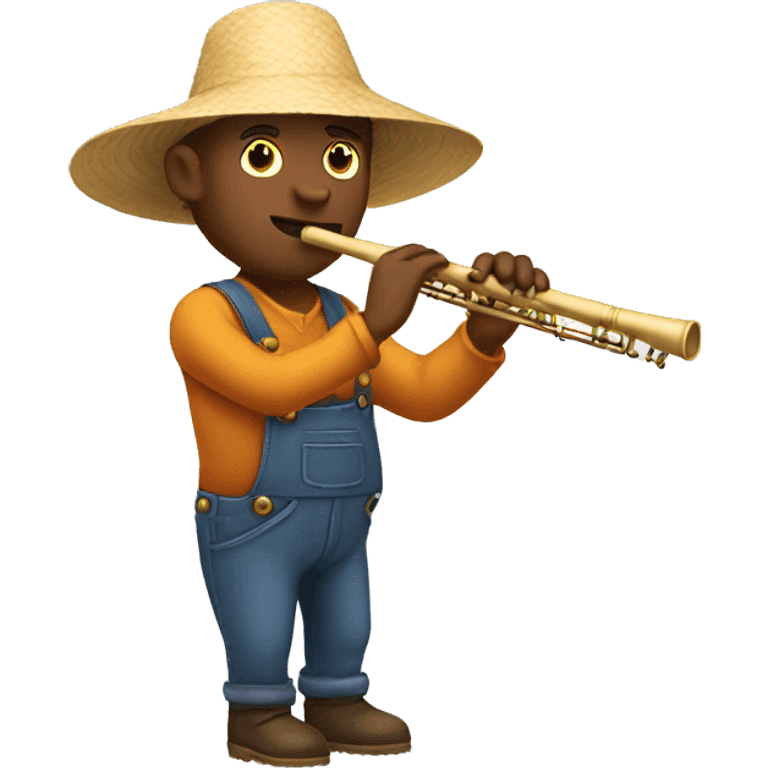 farmer performing with a flute emoji