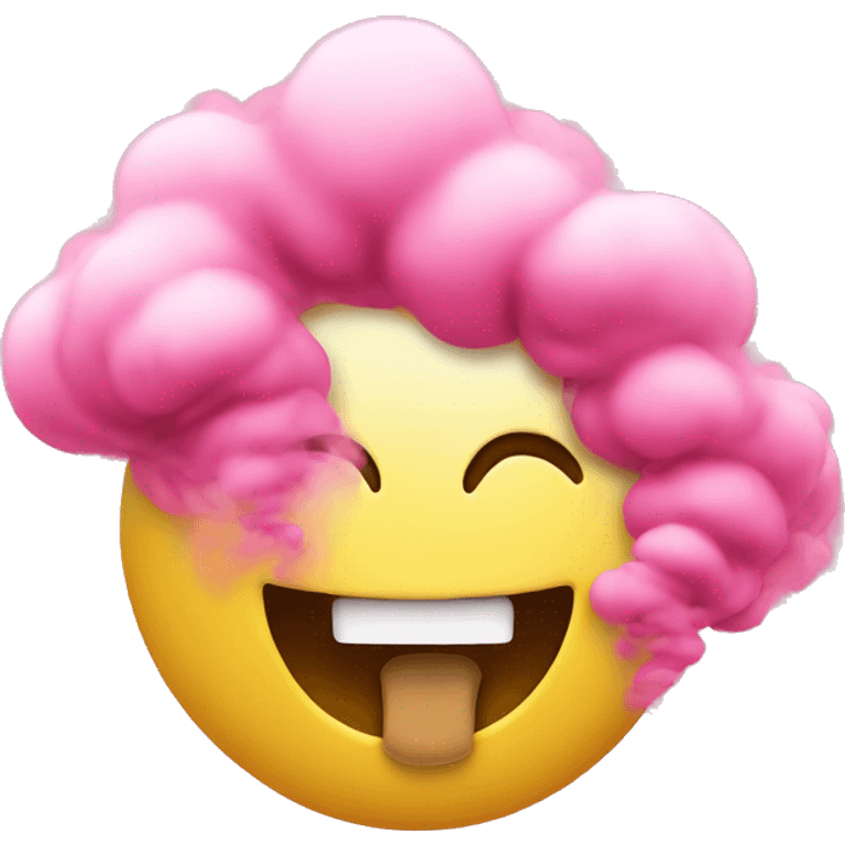 smiling face blowing pink smoke emoji