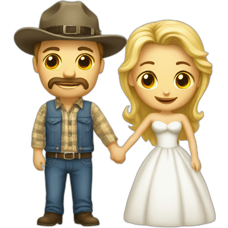 Redneck couple wedding emoji