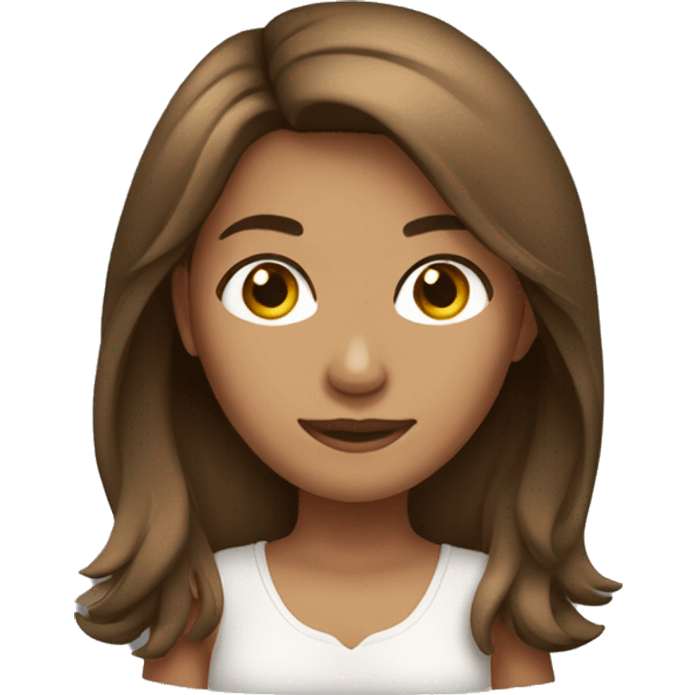 Brown haired tanned girl medium hair  emoji