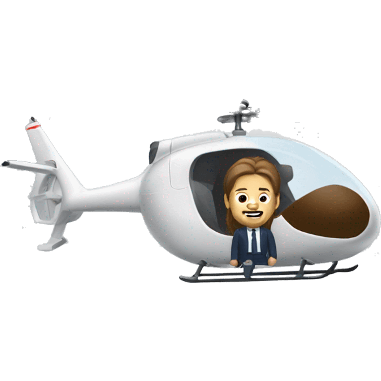 White Man with long brown hair flies rc helicopter  emoji