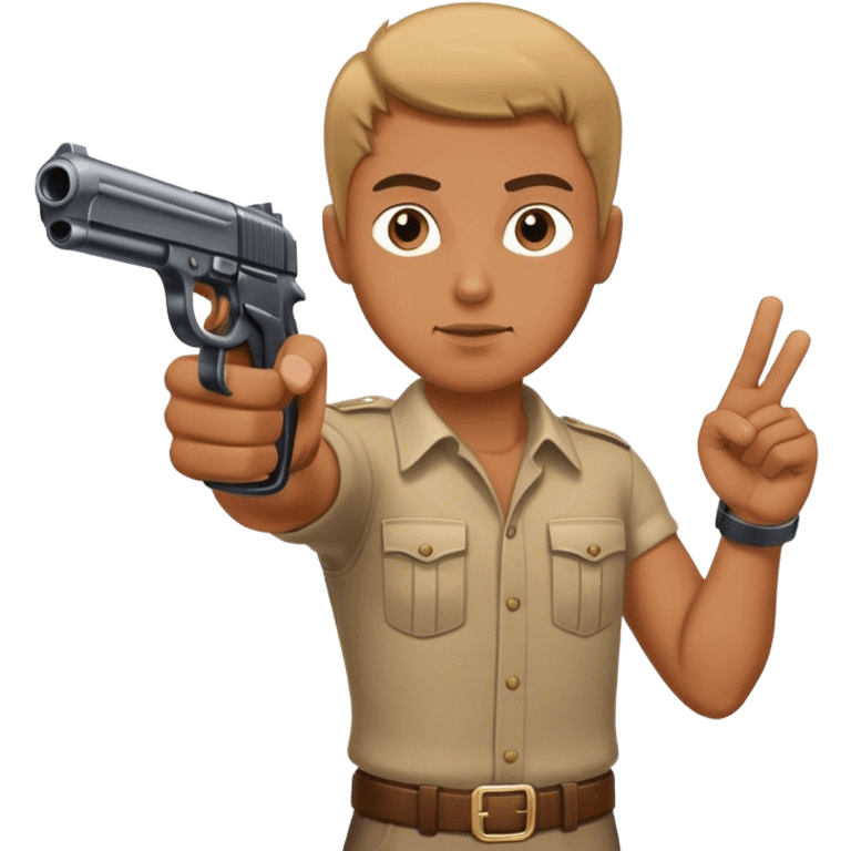 Guy pointing a gun emoji