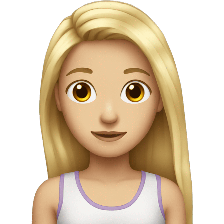 long blond hair teenager with brown eyes emoji