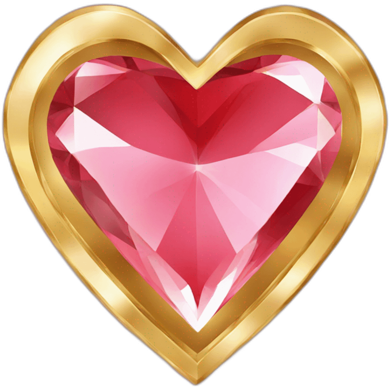 Red heart diamond with gold border emoji