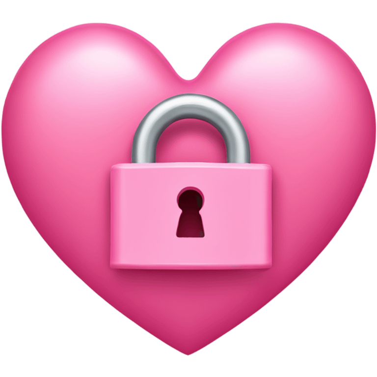 pink heart-shaped lock and key emoji