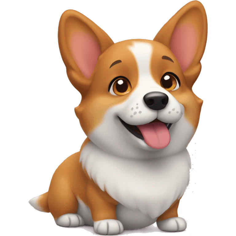 Bashful corgi emoji