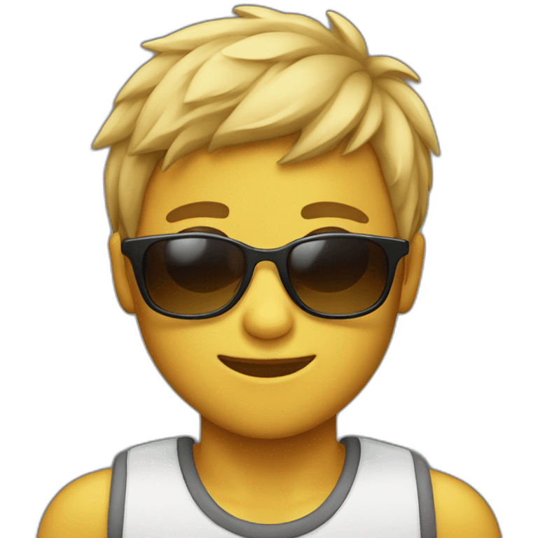 boy with capback and sunglass emoji