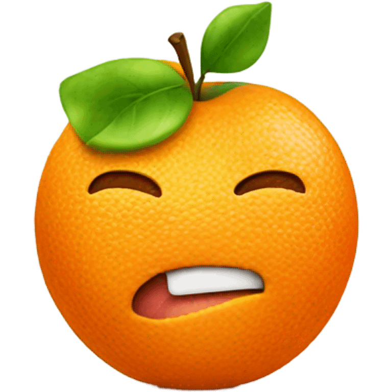 Orange eating an apple  emoji