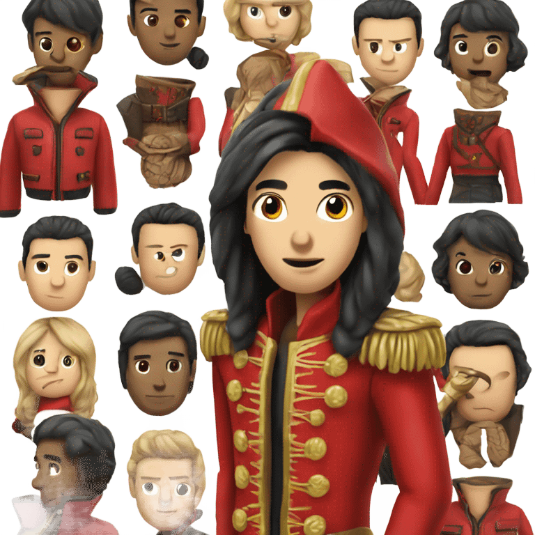 Red jacket Nutcraker with black hair emoji