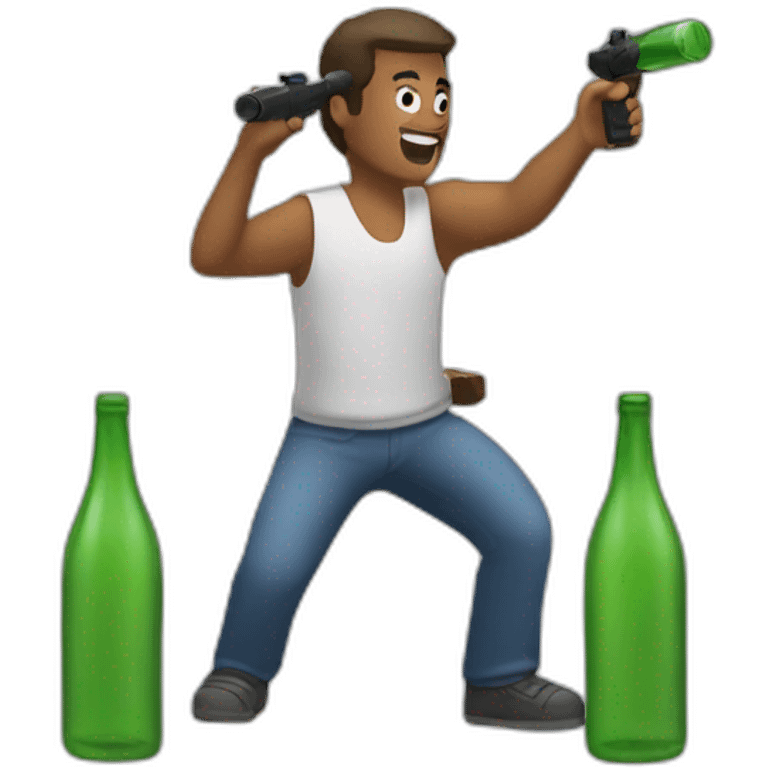 guy shooting bottles emoji