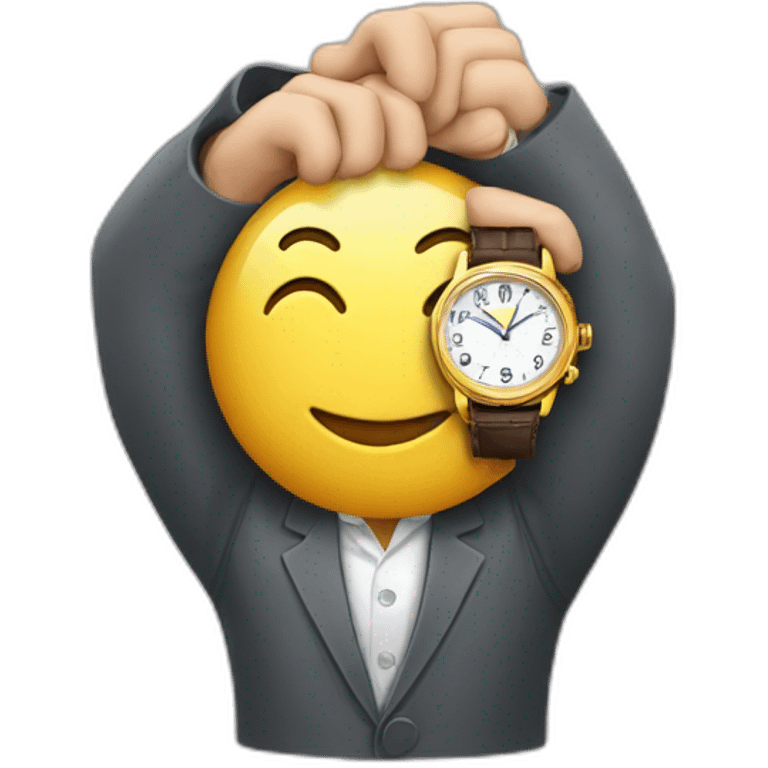 the millionaire holds a watch in his hands emoji