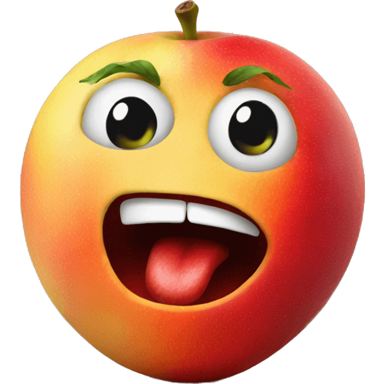 Shocked face on a fruit emoji