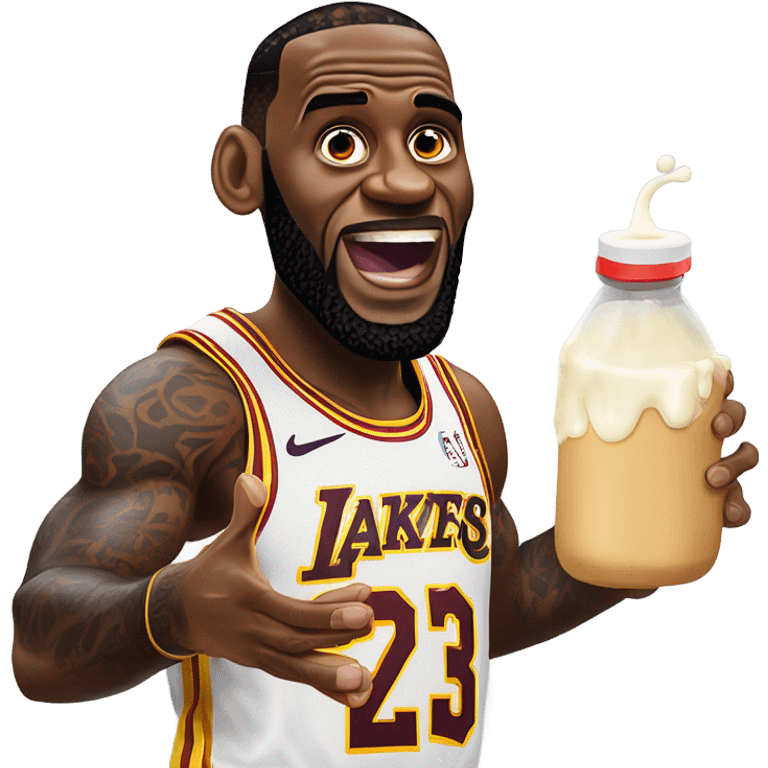 LeBron spilling mayo emoji