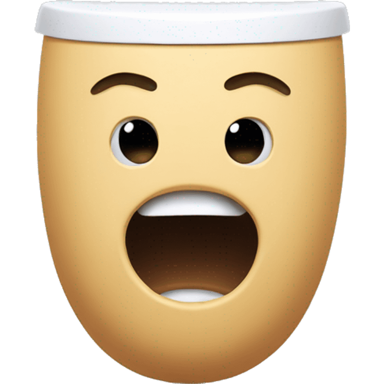 A toilet with a face and neck sticking out of the hole saying: brr skibidi dop emoji