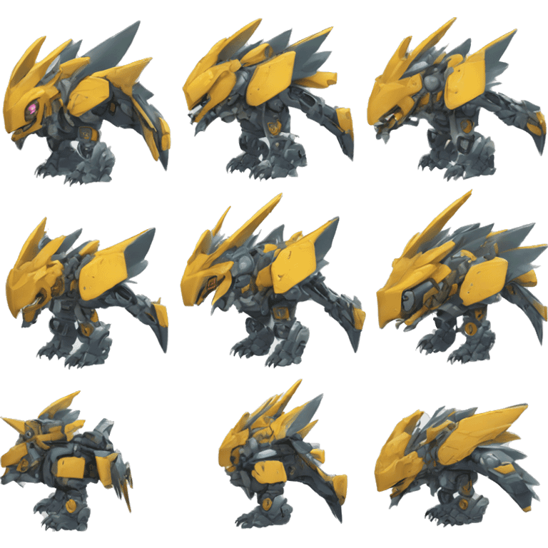 Spiky Medabot-Raptor-Dragon-Mecha emoji