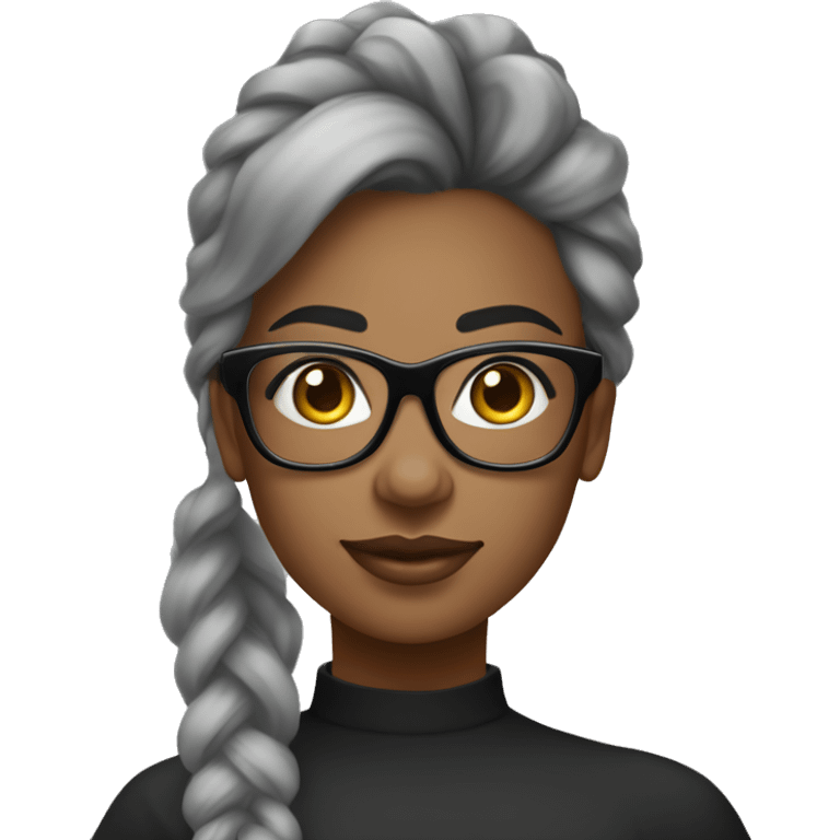 SOCIAL MEDIA ESTRATEGISTA, MULHER jovem CABELO PRETO liso COM OCULOS DE GRAU emoji