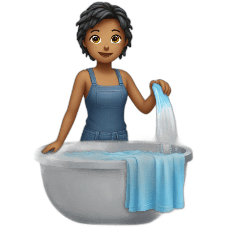 girl washes emoji