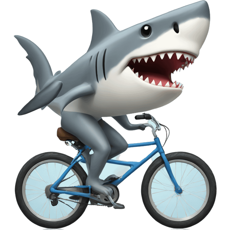 Shark riding a bike emoji