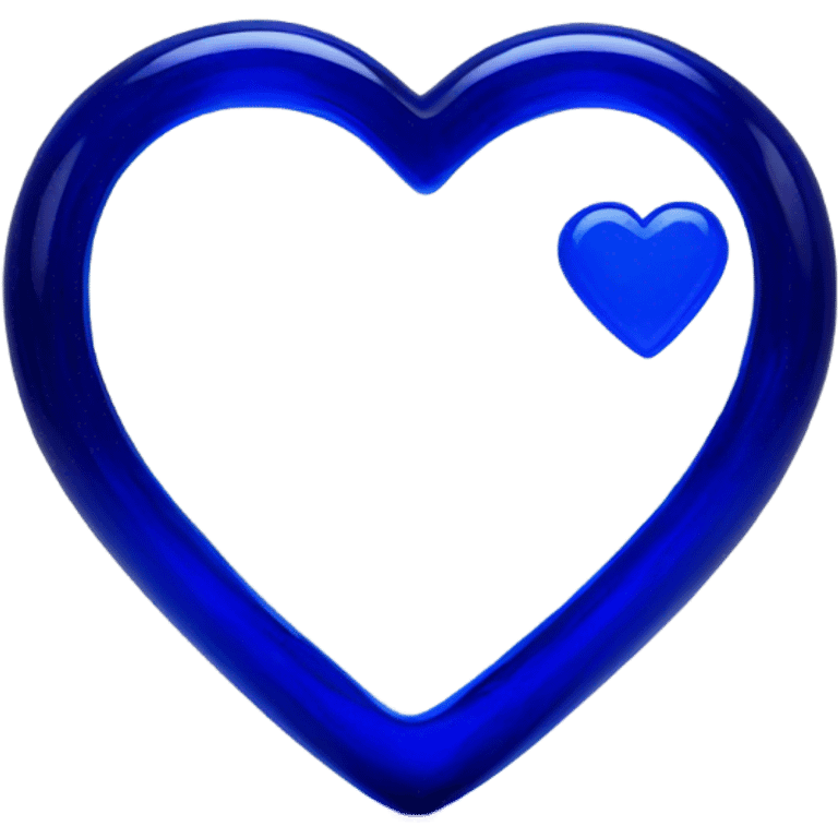 Neon glass cobalt heart  emoji