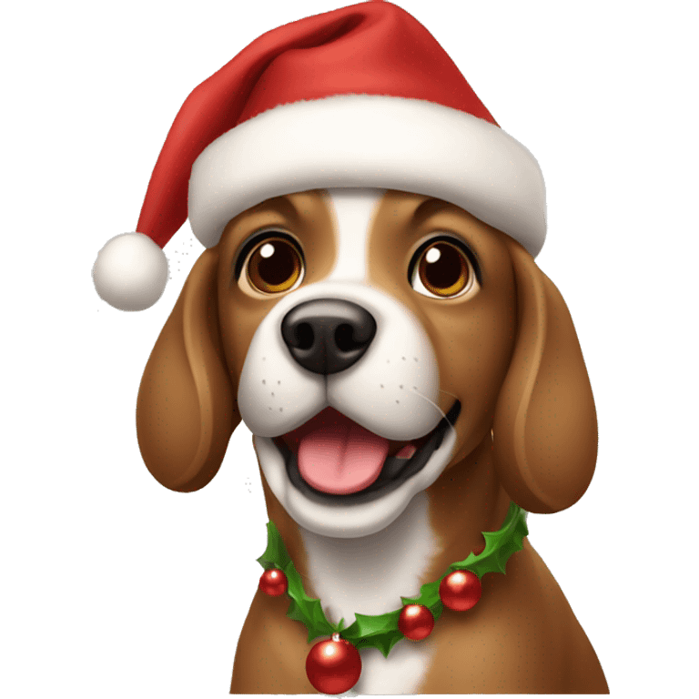 Christmas dog brown emoji