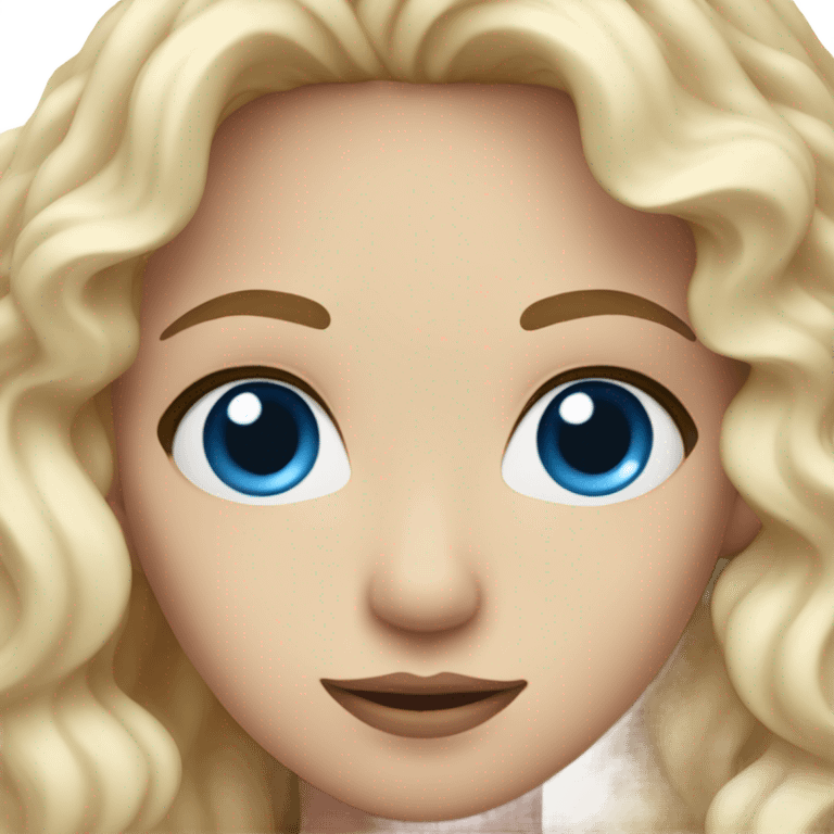 white,blonde hair,blue eyes,brown eyebrows,wavy hair emoji