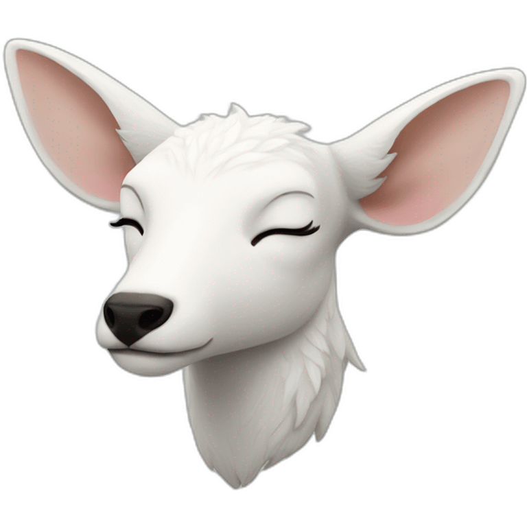 The white deer sleeping in the emoji