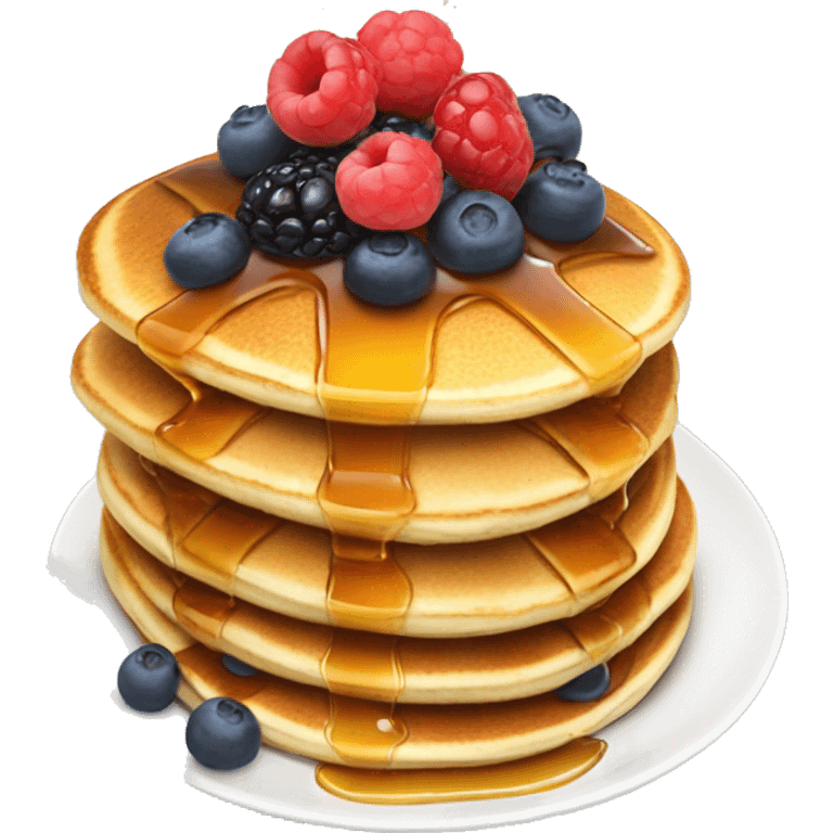 Pancakes with maple syrup and berries emoji