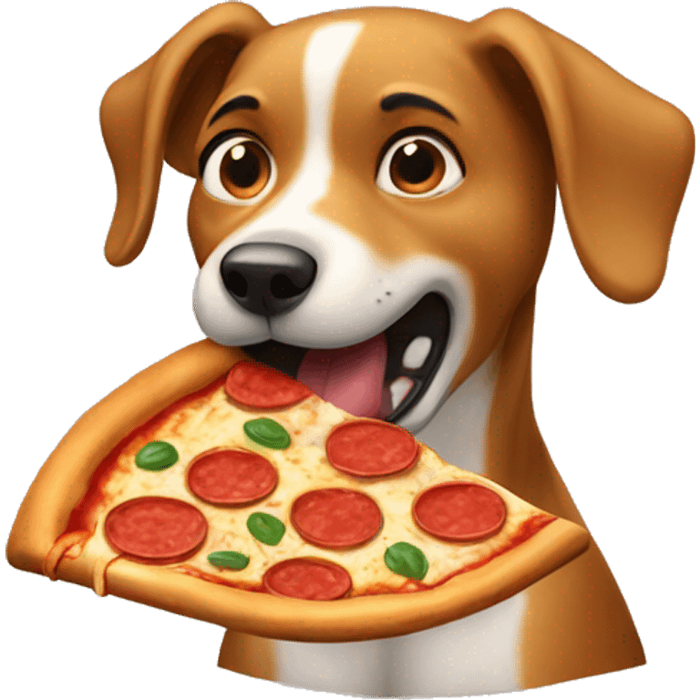 dog eating a pizza emoji