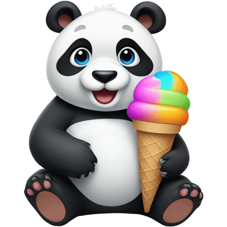 Panda eating ice cream emoji