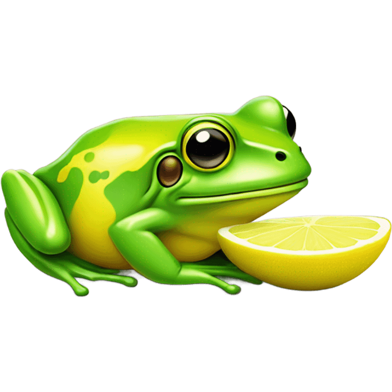 Frog and limón emoji