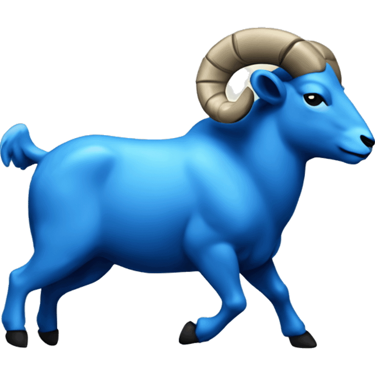 Blue charging ram emoji